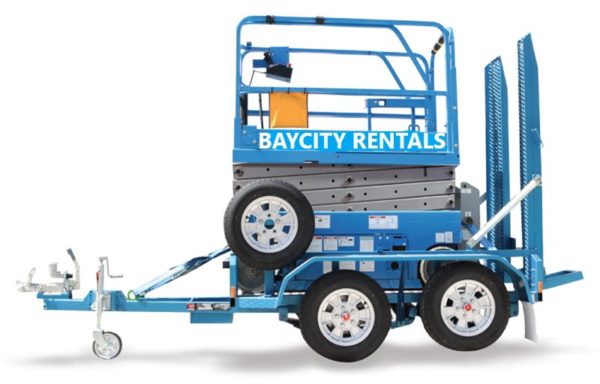 19' Scissor + Trailer Hire Melbourne. BAYCITY RENTALS